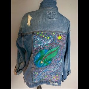 Custom jean jacket Futurama hand painted
